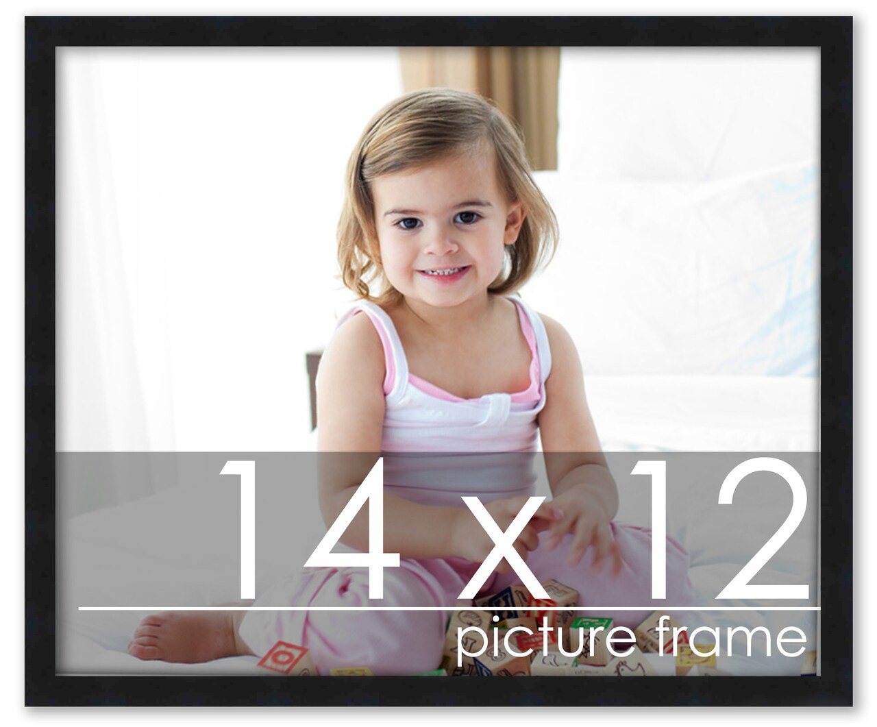 Simple Black Picture Frame - UV Acrylic, Backing Board, Hanging Hardware Included